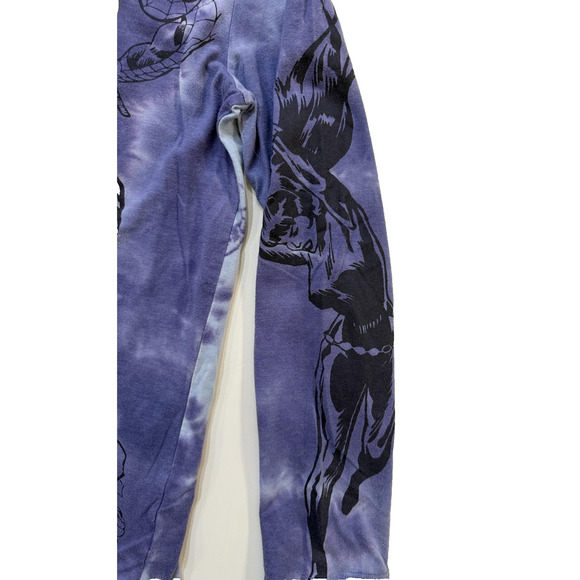 Marvel Shirt Youth LG Tie Dye Hulk Thor Spider-Man Comic Superhero Long Sleeve - Picture 2 of 8